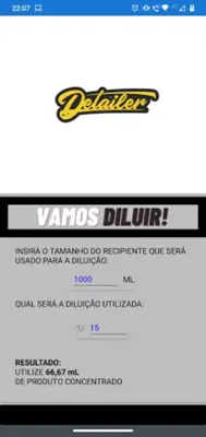 Detailer - Calculadora de dilu android App screenshot 0