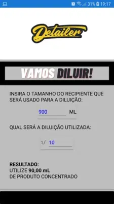 Detailer - Calculadora de dilu android App screenshot 1